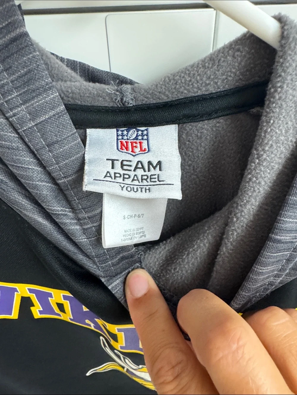 NFL Kids Vikings Hooded Sweatshirt - Black, Gray, Purple & Gold